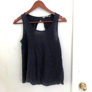Athleta racerback keyhole slub cotton tank S blue